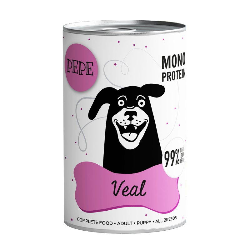 PEPE MONO PROTEIN Veal (cielęcina) karma mokra dla psa 400g