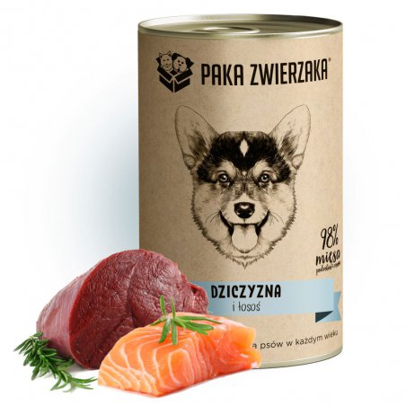 Paka Zwierzaka dziczyzna i łosoś karma mokra dla psa 400 g-6303