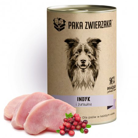 PAKA ZWIERZAKA indyk z żurawiną karma mokra dla psa 400 g-6304