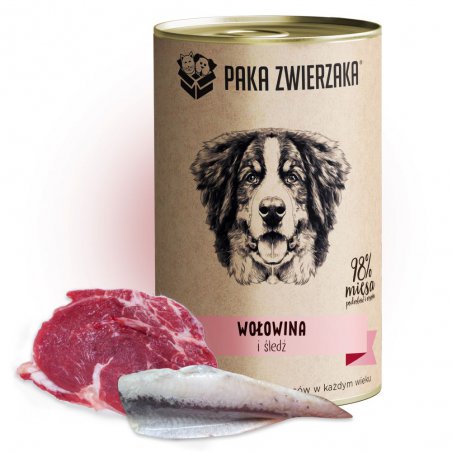 PAKA ZWIERZAKA Wołowina i Śledź karma mokra 400g-6310
