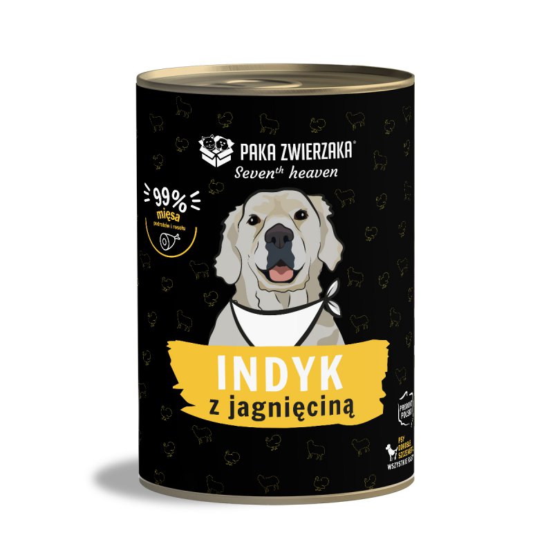 Seven’th Heaven Indyk z Jagnięciną karma mokra dla psa 400g Paka Zwierzaka