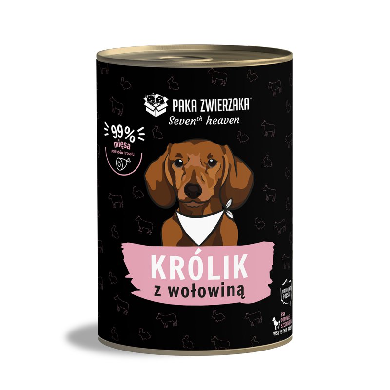 Seven’th Heaven Królik z wołowiną karma mokra dla psa 400g