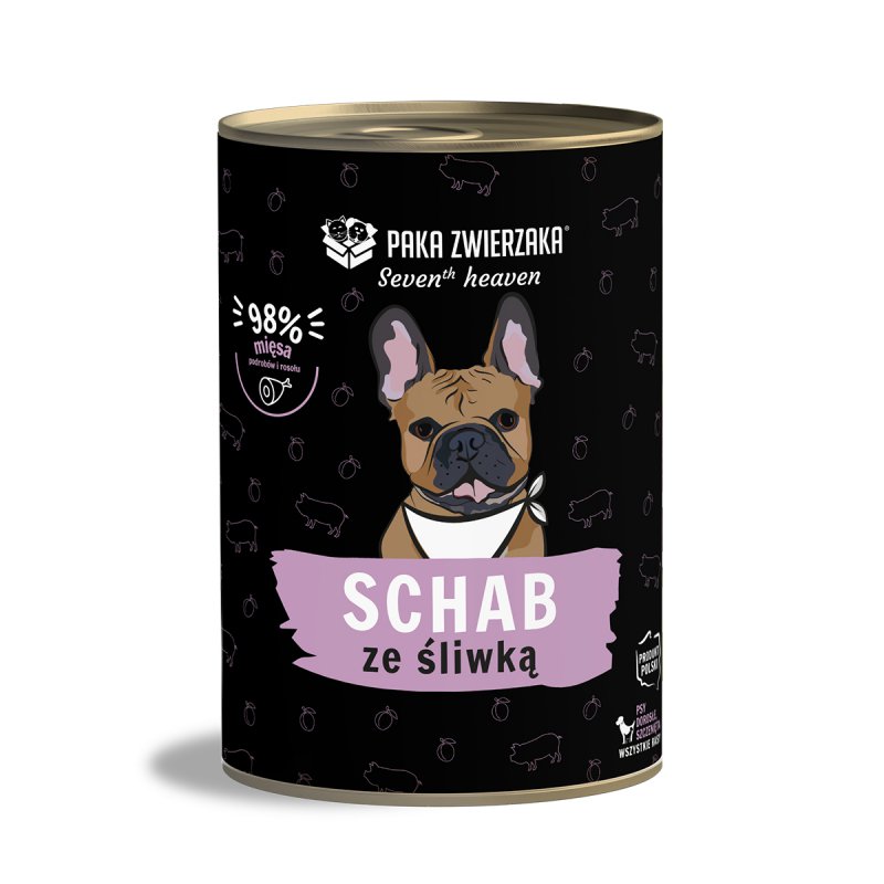 Seven’th Heaven Schab ze śliwką (Pork&Plum) karma mokra dla psa 400g