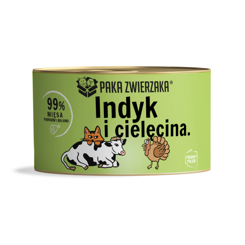 PAKA ZWIERZAKA Karma dla kota Indyk i cielęcina 200g