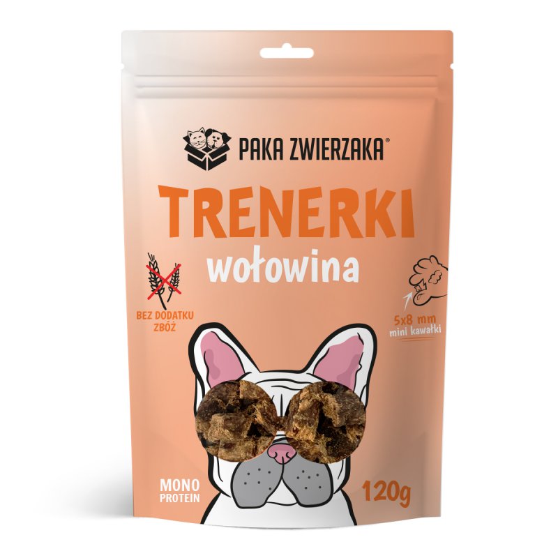 PAKA ZWIERZAKA Trenerki MONOPROTEINOWE Wołowina 120g