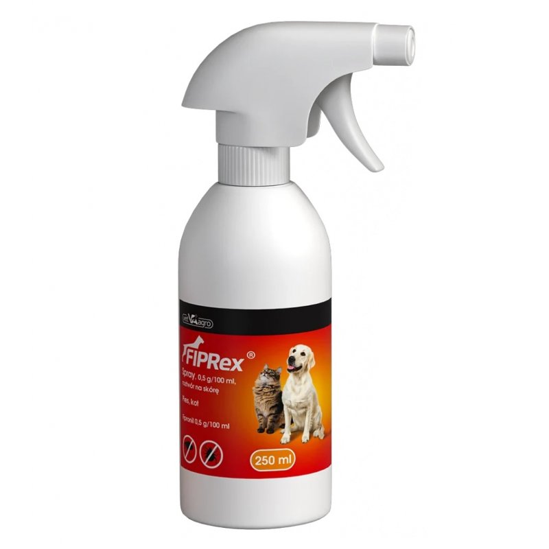 Fiprex - spray do zwalczania pcheł i kleszczy dla psów i kotów 250 ml