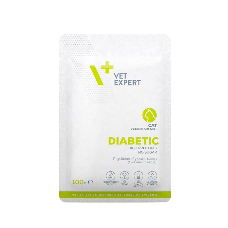 VET EXPERT DIABETIC CAT 100g - mokra karma weterynaryjna dla kotów z cukrzycą