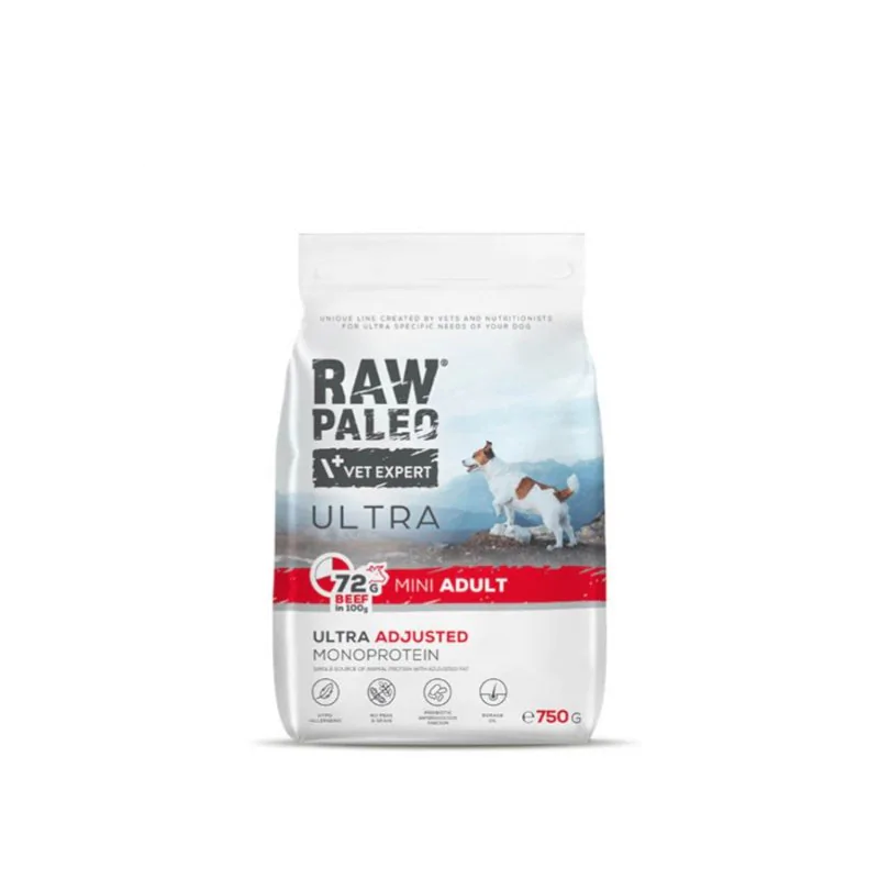 RAW PALEO ULTRA BEEF ADULT MINI 2 KG sucha karma z wołowiną dla psów dorosłych ras małych