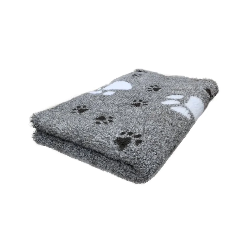 Legowisko Dry Bed 100x75 cm Szary w błękitne łapki 28 mm