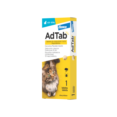 AdTab™ Tabletka przeciw pchłom i kleszczom dla kotów o wadze powyżej 2 do 8 kg-6841