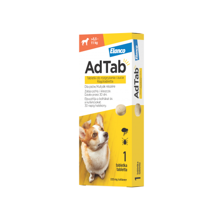 AdTab™ Tabletka przeciw pchłom i kleszczom dla psów o wadze powyżej 5,5 do 11 kg-6854