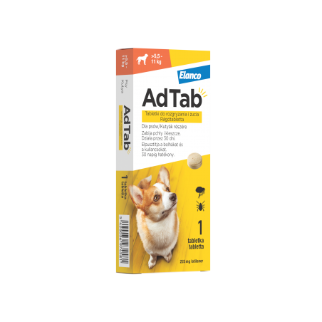 AdTab™ Tabletka przeciw pchłom i kleszczom dla psów o wadze powyżej 5,5 do 11 kg-6854