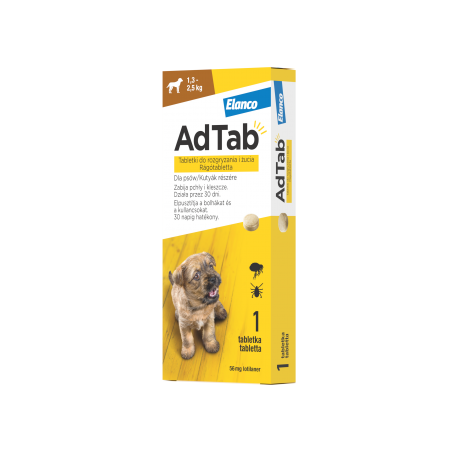 AdTab™ Tabletka przeciw pchłom i kleszczom dla psów o wadze od 1,3 do 2,5 kg-6856