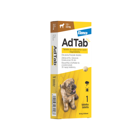 AdTab™ Tabletka przeciw pchłom i kleszczom dla psów o wadze od 1,3 do 2,5 kg-6856