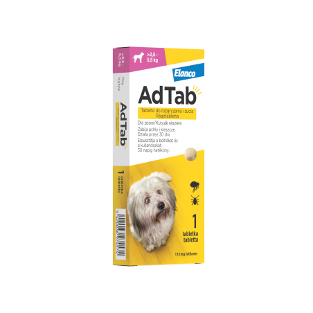 AdTab™ Tabletka przeciw pchłom i kleszczom dla psów o wadze powyżej 2,5 do 5,5 kg-6859