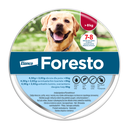 Elanco - Foresto - Obroża na Kleszcze i Pchły dla Psa - powyżej 8 Kilogramów