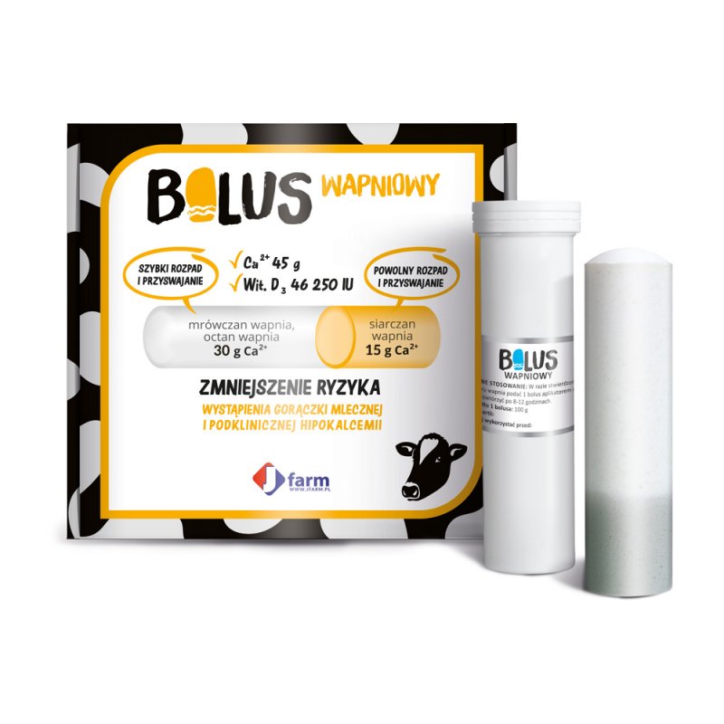 BOLUS WAPNIOWY PLUS 185g x 4 szt - na niedobory wapnia u bydła