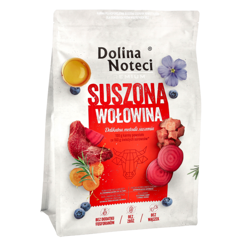 Karma suszona dla psa Dolina Noteci Premium wołowina 3 kg
