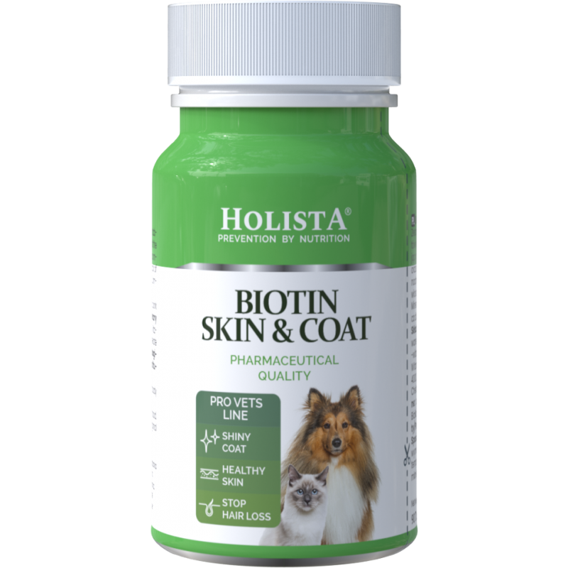 HolistaPets Biotin Skin & Coat 90 tabletek – zdrowa skóra i lśniąca sierść Twojego pupila
