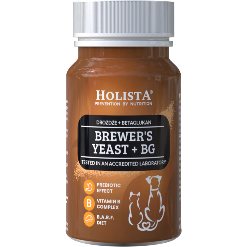 HolistaPets Drożdże Browarnicze + Betaglukan 90 tabletek – wsparcie odporności i zdrowia dla psa i kota
