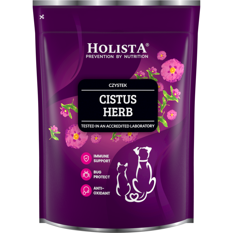 Holista Czystek dla psa i kota 500g – naturalne wsparcie odporności i ochrona przed pasożytami