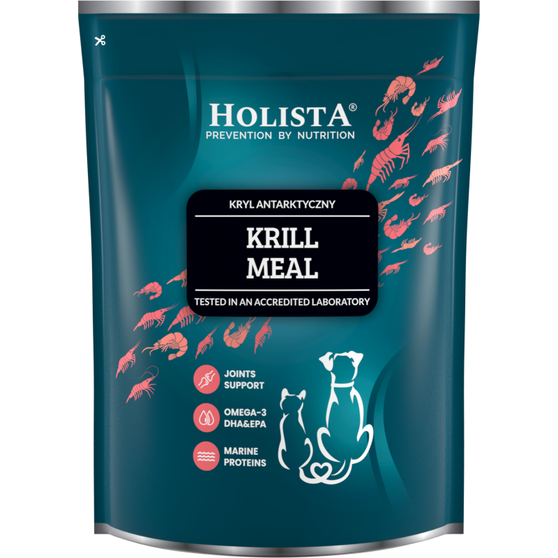 Holista Mączka z kryla dla psa i kota 500g – naturalne źródło białka, Omega-3 i astaksantyny