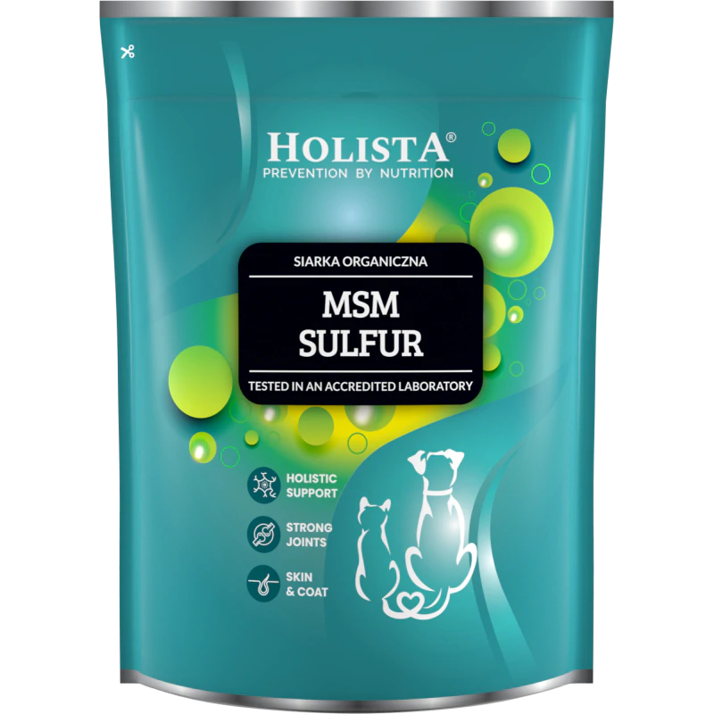 Holista MSM dla psa i kota 500g – naturalna siarka organiczna wspierająca stawy, skórę i odporność