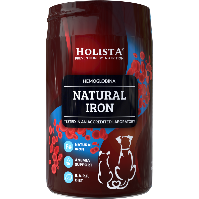 Holista Naturalne Żelazo dla psa i kota 180g – hemoglobina wieprzowa jako źródło żelaza hemowego
