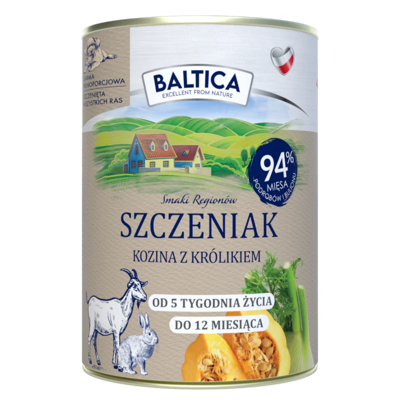 Baltica Karma Mokra Szczeniak Kozina z Królikiem 400g