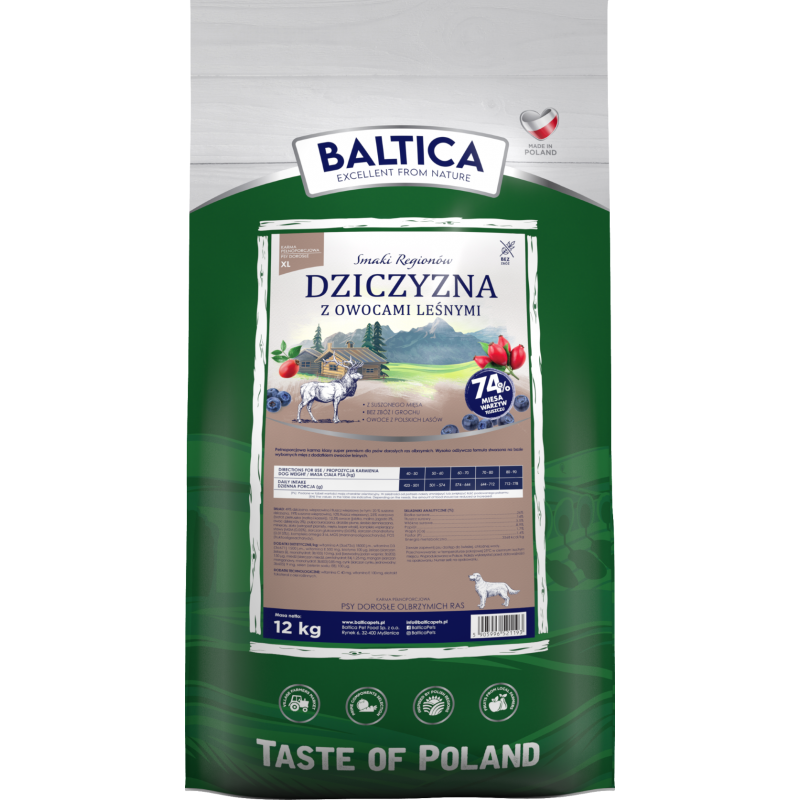 Baltica Dziczyzna z Owocami Leśnymi XL 12 kg
