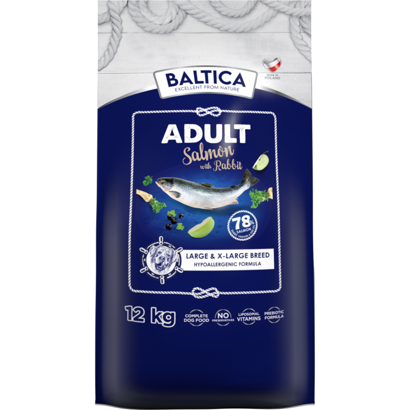 Baltica Karma z Łososiem i Królikiem dla Dużych Ras 12kg
