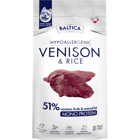 BALTICA VENISON&RICE XS/S 3KG