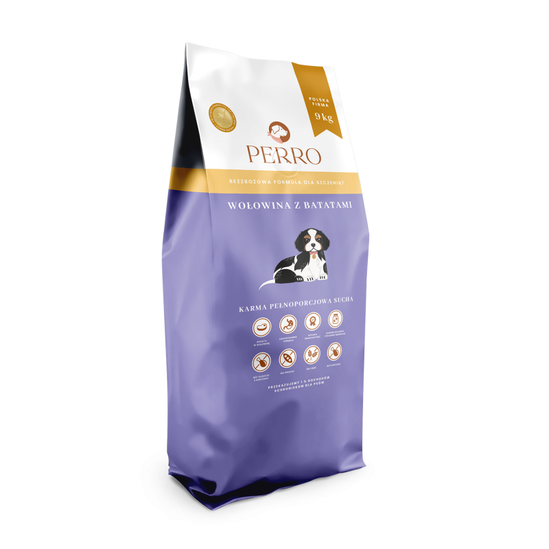 PERRO Junior Wołowina z Batatami 9kg Karma sucha dla szczeniąt