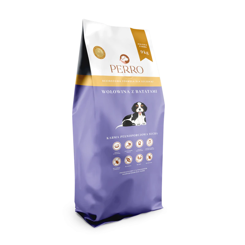 PERRO Junior Wołowina z Batatami 9kg Karma sucha dla szczeniąt
