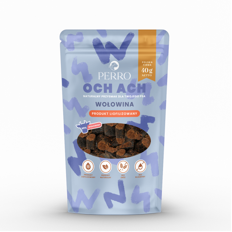 PERRO OCH ACH Wołowina – Liofilizowane przysmaki dla psa 40g