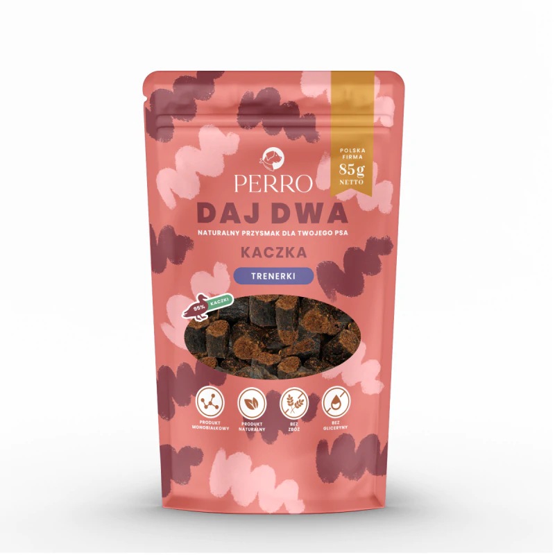 PERRO Daj Dwa Kaczka Trenerki 85g – naturalne przysmaki treningowe dla psa