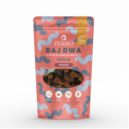 PERRO Daj Dwa Królik Trenerki 85g – naturalne przysmaki treningowe dla psa