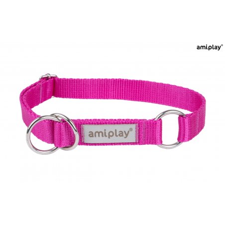 Amiplay Samba Obroża półzaciskowa XL 40-60 cm x 2,5 cm różowe dla psa-7292