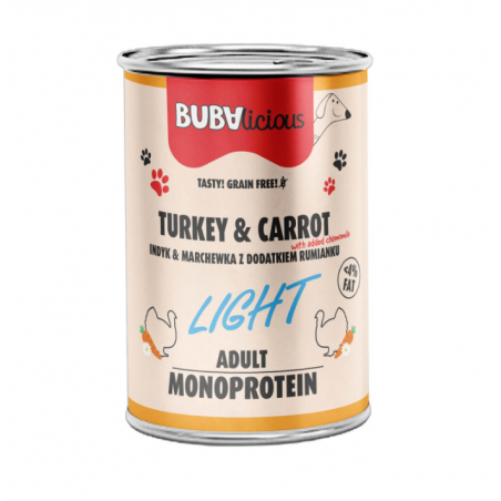BUBAlicious LIGHT mono karma dla psa 400g INDYK