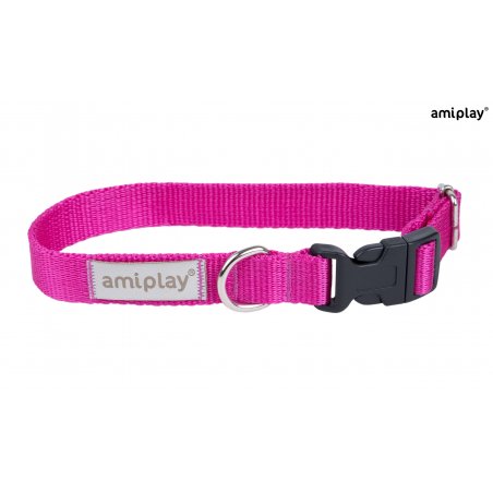 Amiplay Samba Obroża regulowana XS 20-35 x 1,5 cm różowa-7317