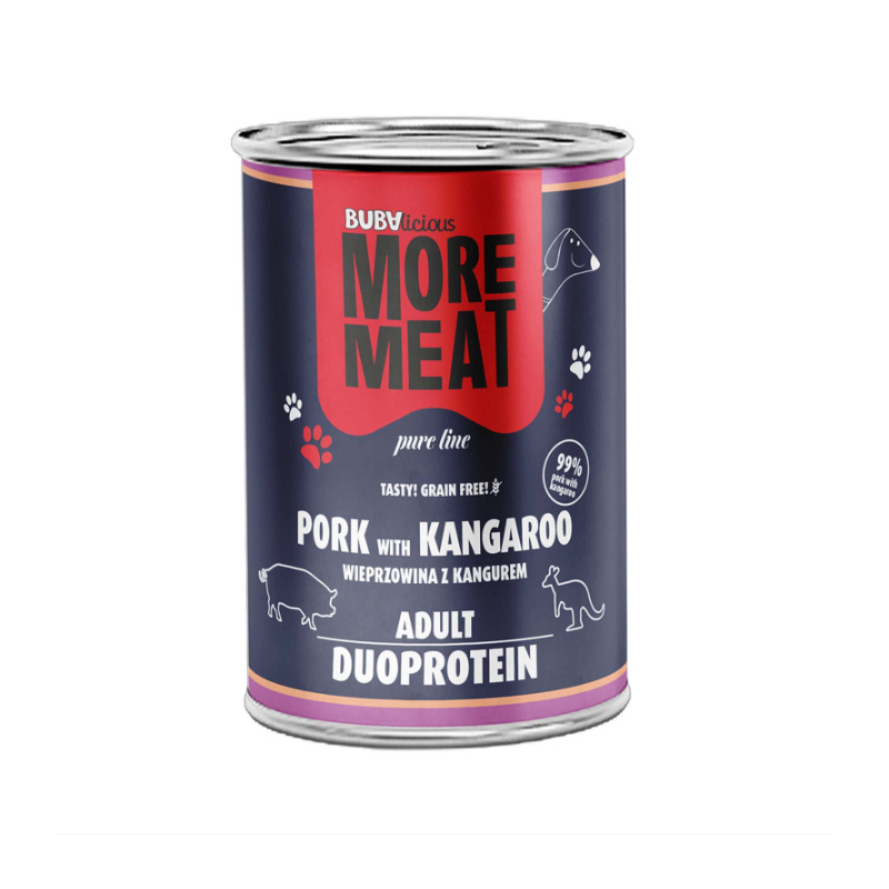 BUBAlicious More Meat Duo Karma dla Psa Pure Line 400g – WIEPRZOWINA & KANGUR
