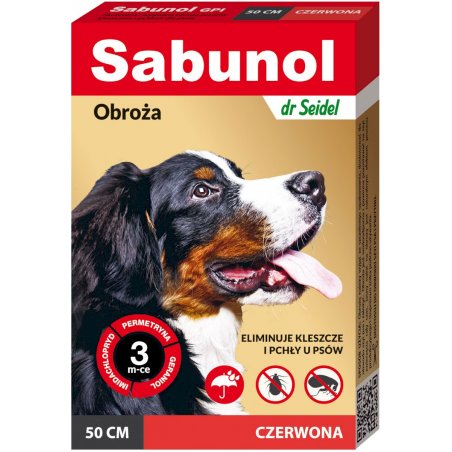 Sabunol Obroża na Pchły i Kleszcze czerwona 50 cm