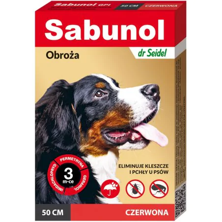 Sabunol Obroża na Pchły i Kleszcze czerwona 50 cm