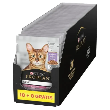 Purina Pro Plan Delicate Kawałki w sosie indyk i ryba saszetki 10 x 85g Mokra Karma Dla Kota-7391