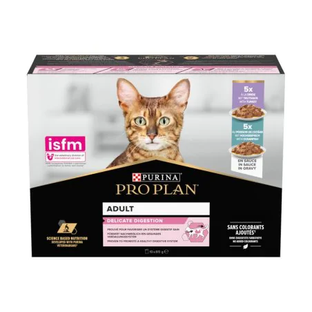 Purina Pro Plan Delicate Kawałki w sosie indyk i ryba saszetki 10 x 85g Mokra Karma Dla Kota
