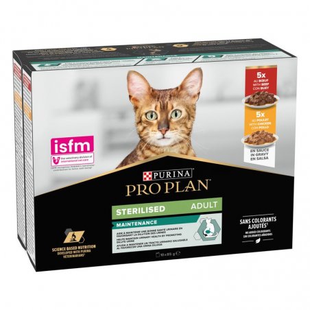 Pro Plan Mokra Karma Dla Kotów Wysterylizowanych Wołowina I Kurczak 10x85g