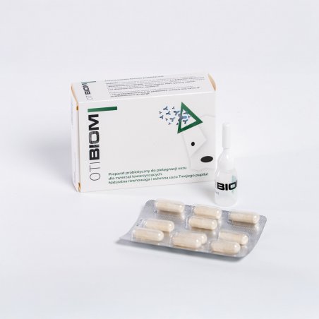 OTIBIOM 10 kaps. Preparat probiotyczny do pielęgnacji uszu dla zwierząt towarzyszących-7439