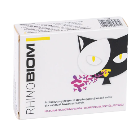 RHINOBIOM 10 kaps. Preparat probiotyczny do pielęgnacji nosa i zatok dla zwierząt towarzyszących