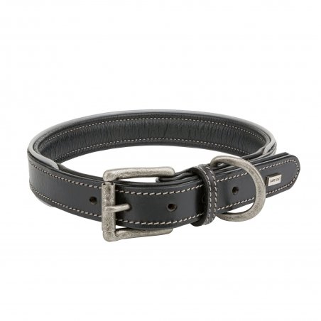 Skórzana obroża dla psa – rozmiar L, czarna, 53 -63 cm x 3 cm