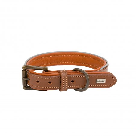 Obroża skórzana, M 41-48 cm/25 mm, ciemny beż